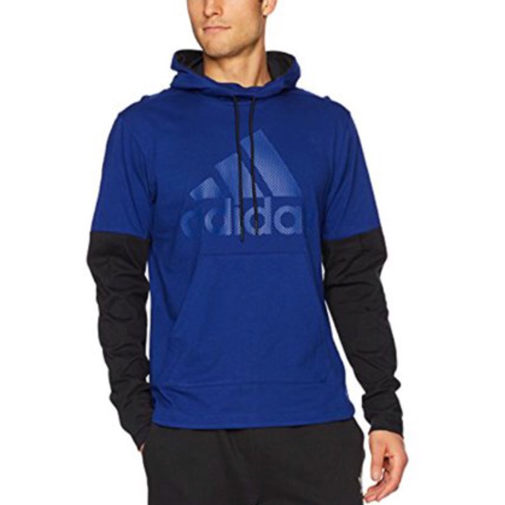 Adidas / logo blue black  hoodie size medium